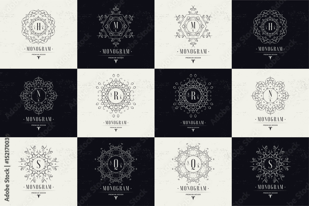 Set Luxury Logos template flourishes Set Luxury Logos template flourishes