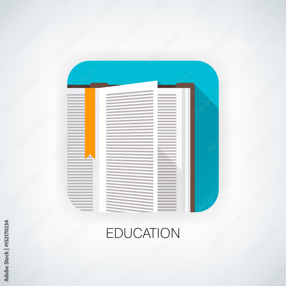 Flat vector icon of open book Flat vector icon of open book