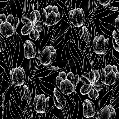 Seamless tulip background pattern