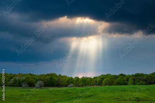 Sunrays over the stormy field © Creaturart