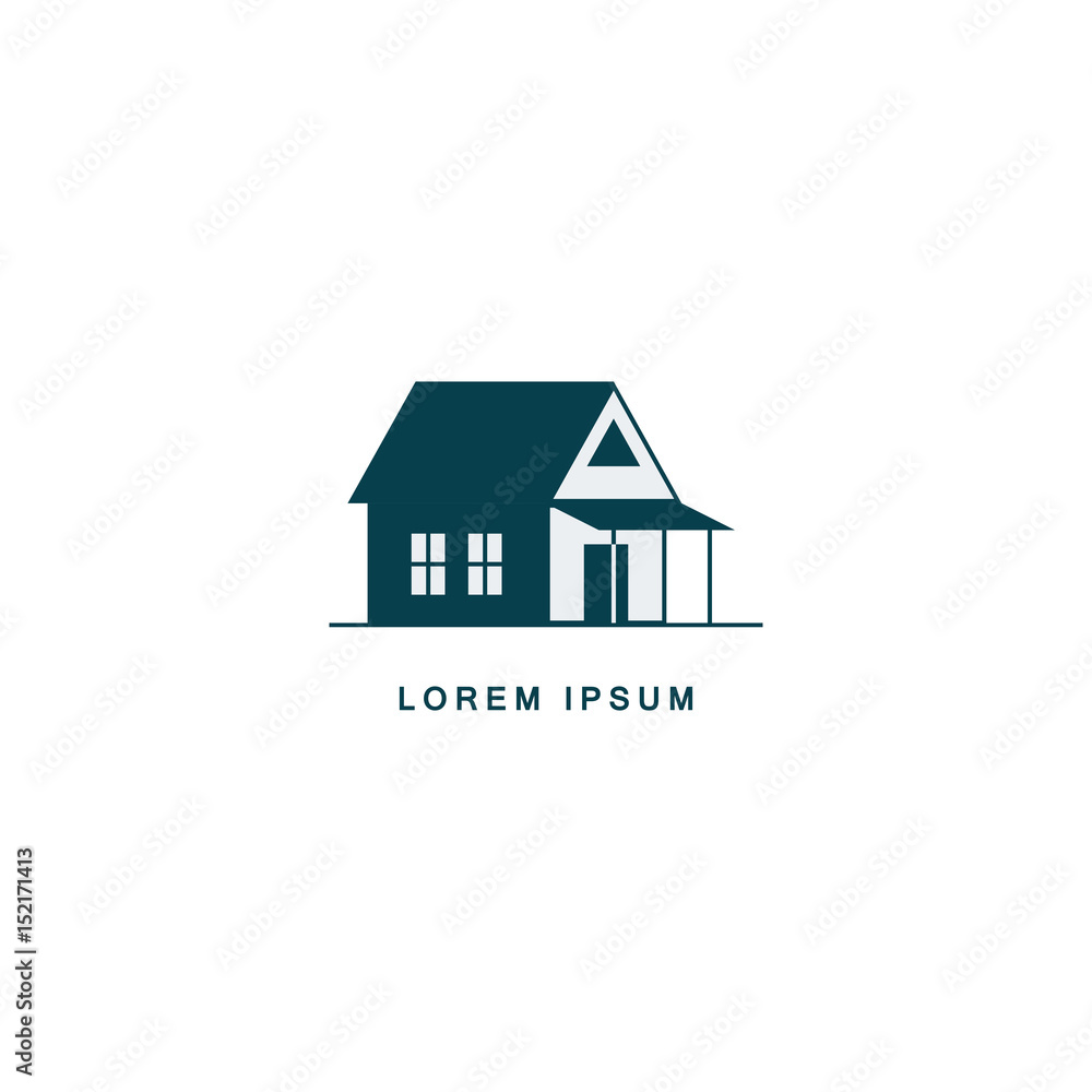 Fototapeta premium Single house logo. Vector illustration