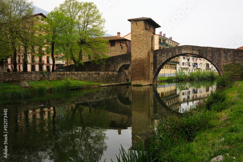 Medieval Romanesque bridge of Balmaseda, Bizkaia, Basque Country, Spain photo