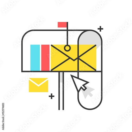 Color box icon, mail box illustration, icon