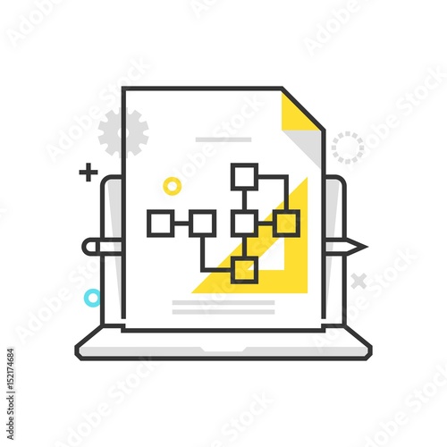 Color box icon, work flow illustration, icon