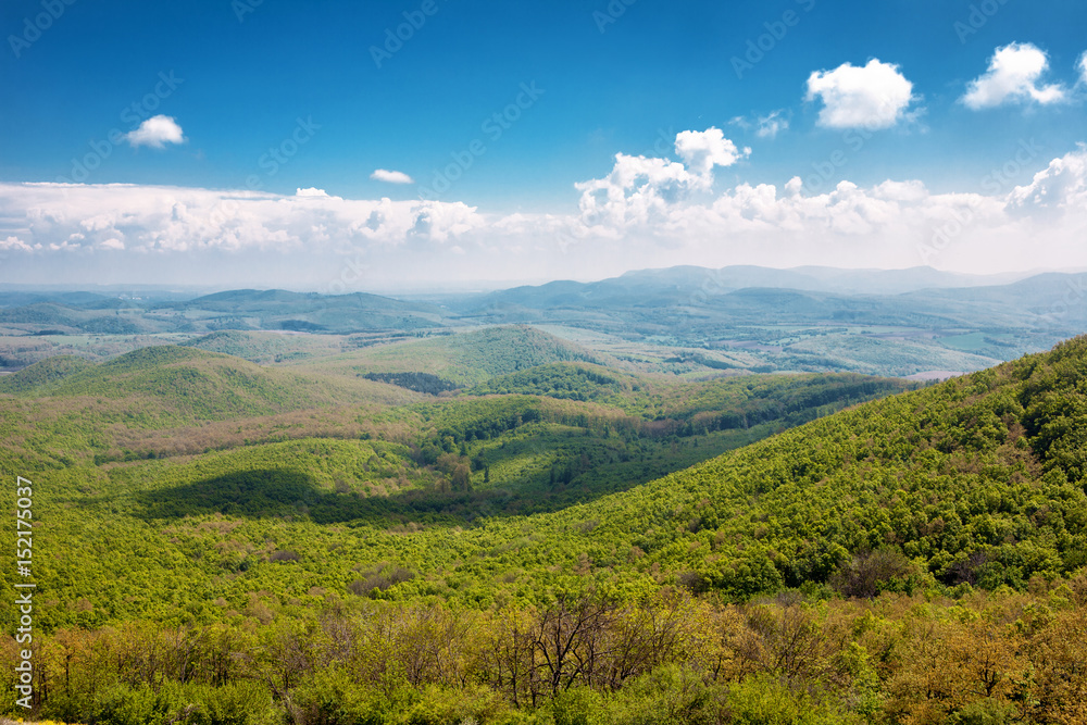 Spring landscape with hills Spring landscape with hills