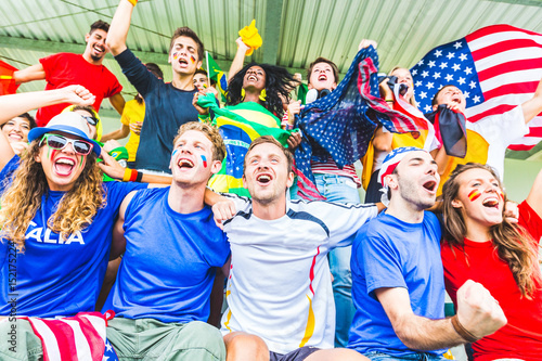 Supporters at stadium coming from different countries © william87