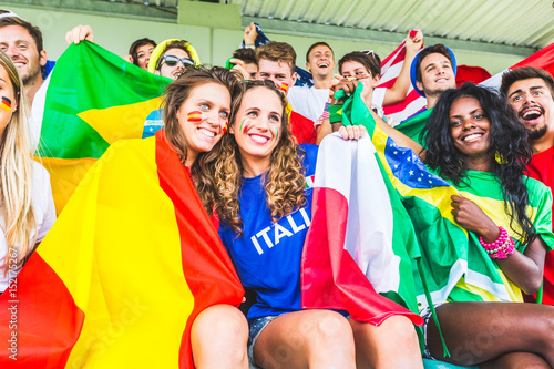 Supporters at stadium coming from different countries