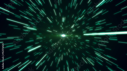 hyperspace star field zoom blur 3d illustration