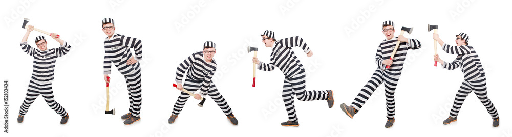 Funny prison inmate in concept Funny prison inmate in concept