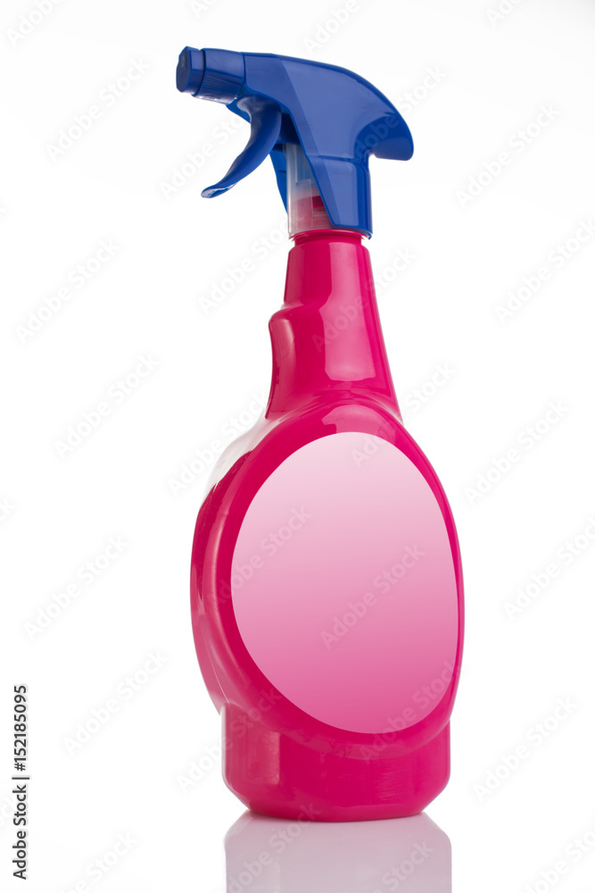 Pink plastic dispenser isolated on white background Pink plastic dispenser isolated on white background