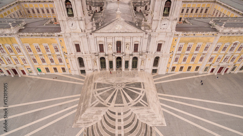Fényképezés Main facade of the royal palace in Mafra, Portugal, May 10, 2017
