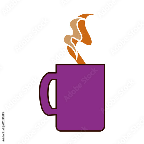 hot coffee mug icon over white background. colorful design. vector illustration