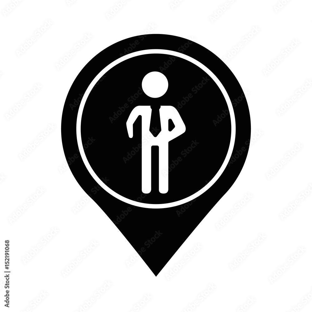 location pin with pictogram man icon over white background. vector illustration location pin with pictogram man icon over white background. vector illustration