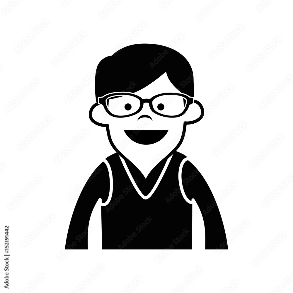 cartoon man icon over white background. vector illustration