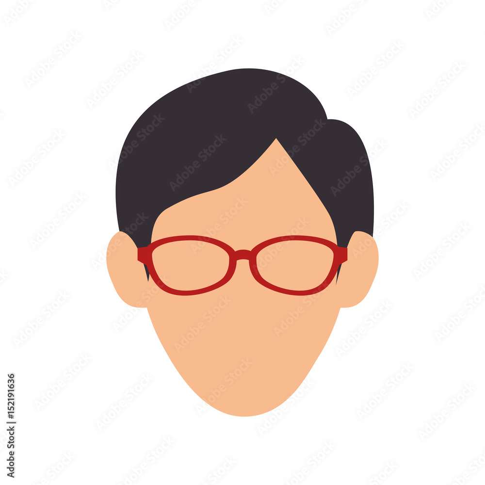 man with glasses, avatar icon over white background. colorful design. vector illustration man with glasses, avatar icon over white background. colorful design. vector illustration