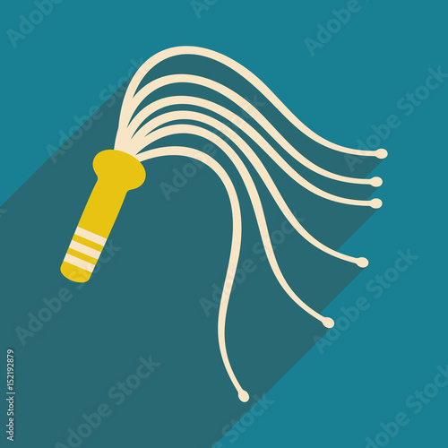 Flat with shadow icon and mobile application erotic whip