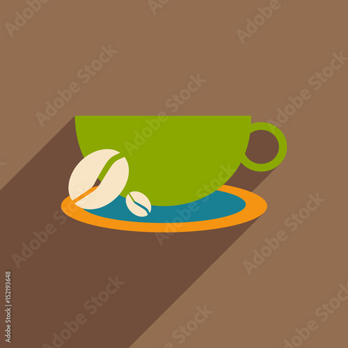Flat with shadow icon and mobile application demitasse