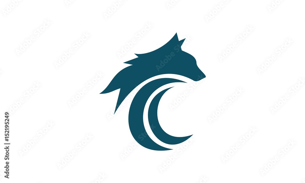 Fototapeta premium Wolf Head Logo Template 