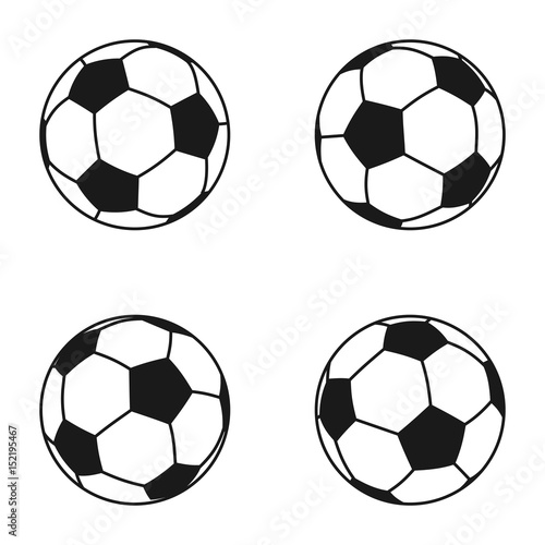 Icon set of Ball for european football. Soccer symbol  sign