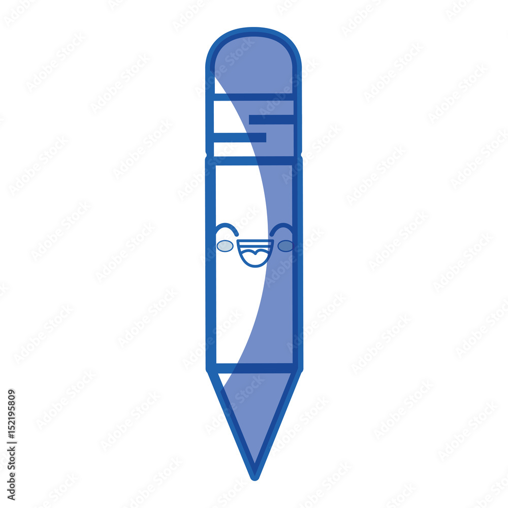 Kawaii pencil icon over white background. vector illustration Kawaii pencil icon over white background. vector illustration