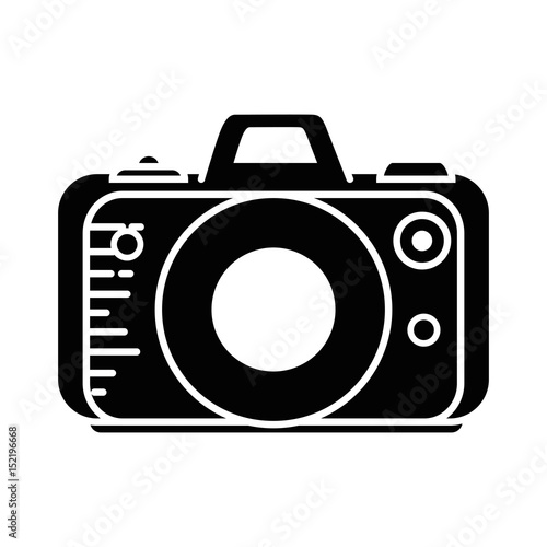 camera icon over white background. vector illustration