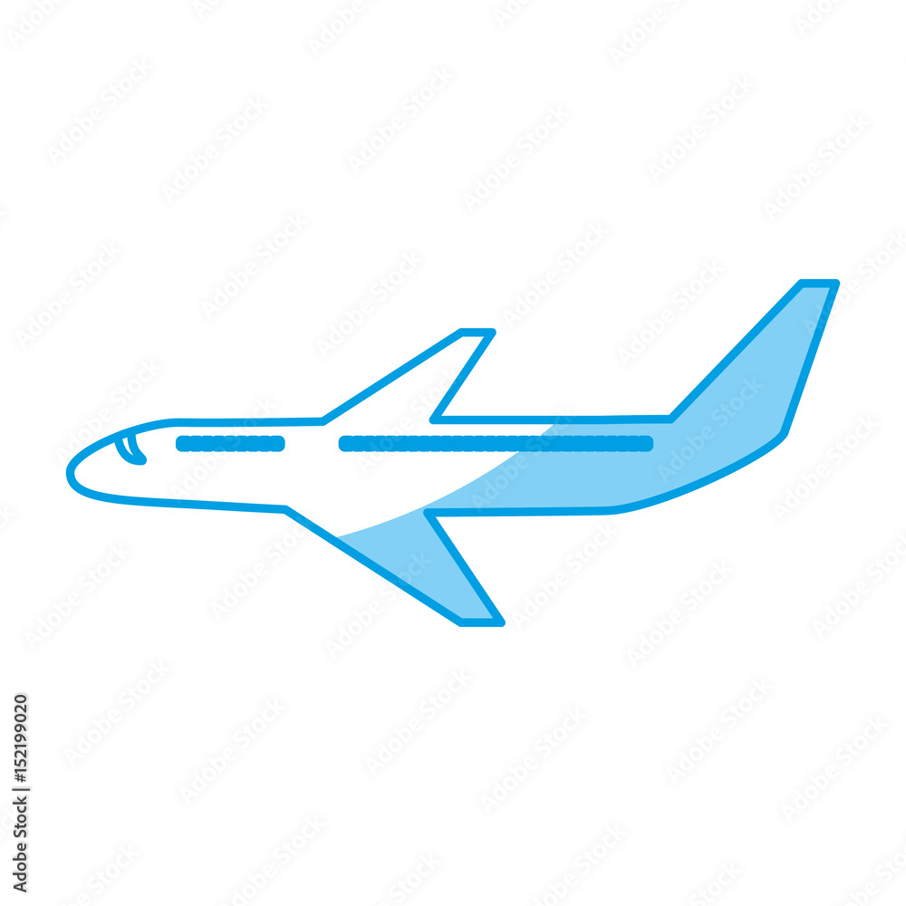 airplane icon over white background. vector illustration