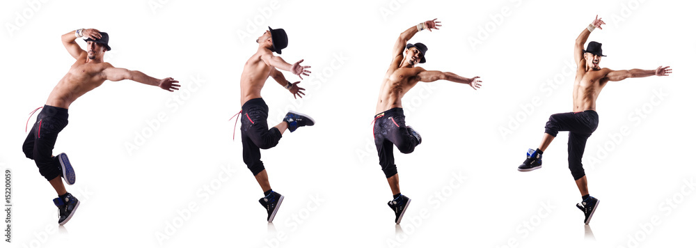 Ripped dancer isolated on the white Ripped dancer isolated on the white
