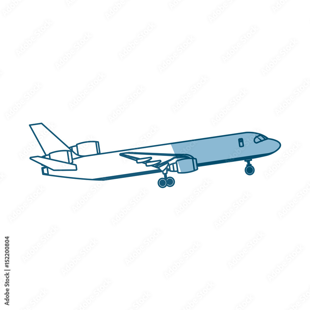 airplane passenger commercial transport outline vector illustration airplane passenger commercial transport outline vector illustration