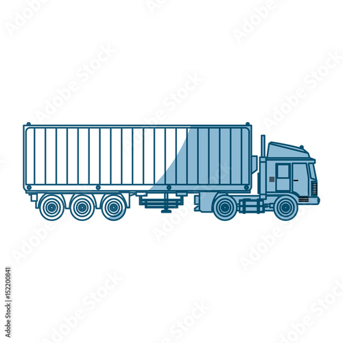 truck container shipping cargo outline vector illustration