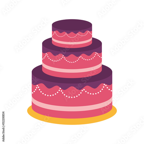 birthday cake icon over white background. colorful design. vector illustration © djvstock