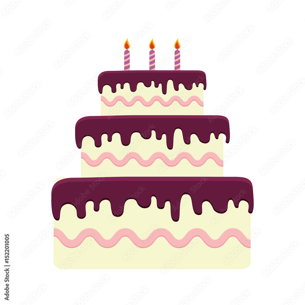 birthday cake icon over white background. colorful design. vector illustration birthday cake icon over white background. colorful design. vector illustration