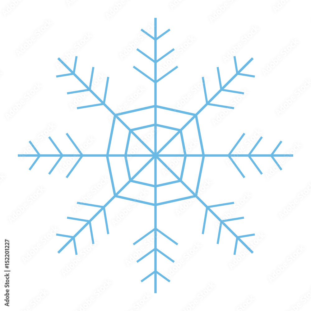 snowflake freeze winter blue icon graphic. vector illustration