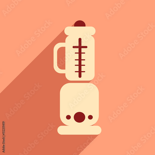 Flat icon with long shadow food processor 