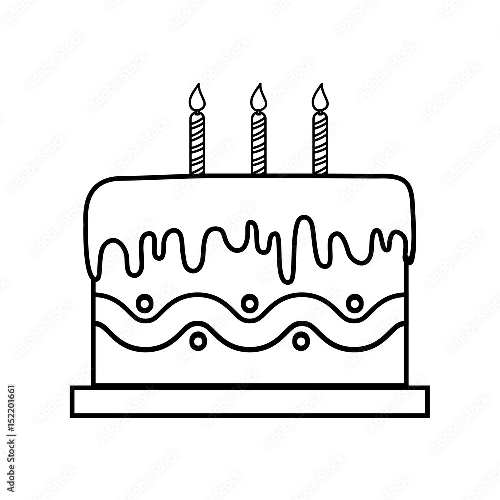 birthday cake with candles icon over white background. vector illustration birthday cake with candles icon over white background. vector illustration