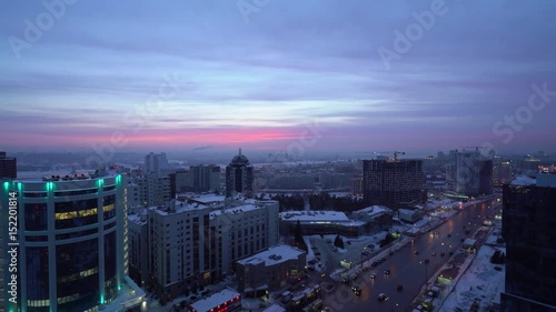 Wallpaper Mural evening city view on the sunset background Torontodigital.ca