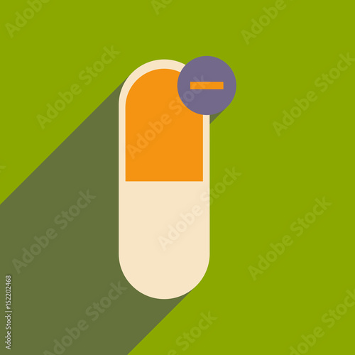 Flat with shadow icon and mobile application pharmaceutics