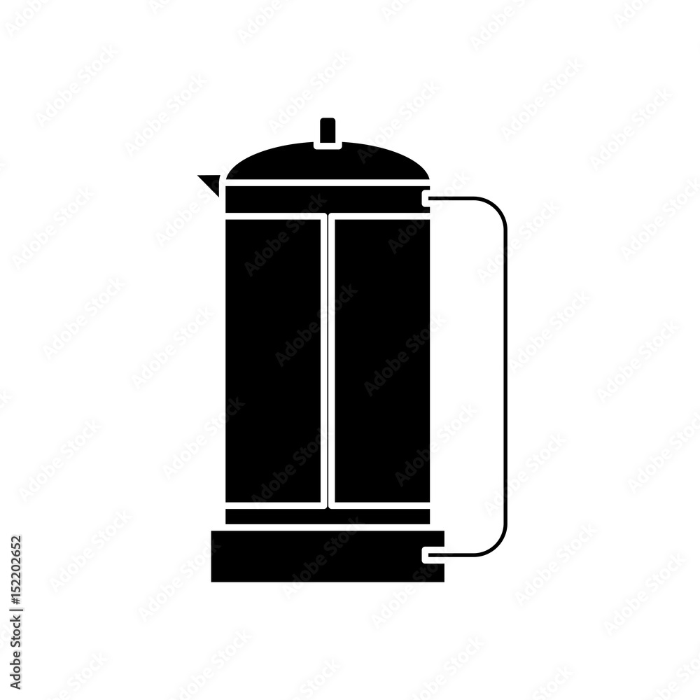 Fototapeta premium French Press Coffee Maker icon over white background. vector illustration