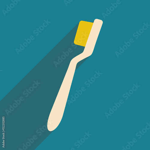 Flat with shadow icon and mobile application Brush teeth