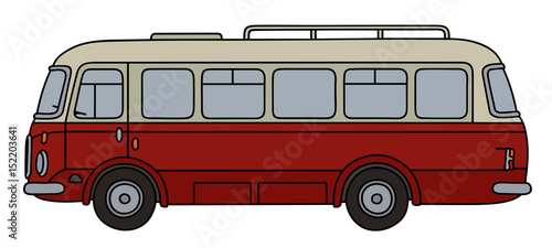 Old red and cream bus