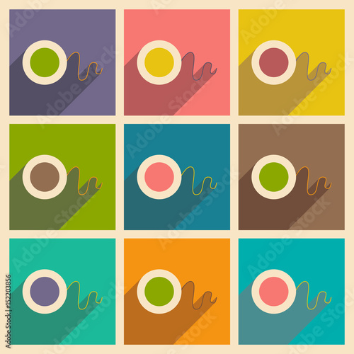 Flat with shadow concept and mobile application dental floss