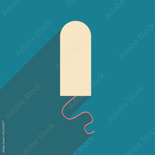 Flat with shadow icon and mobile application hygienic tampon