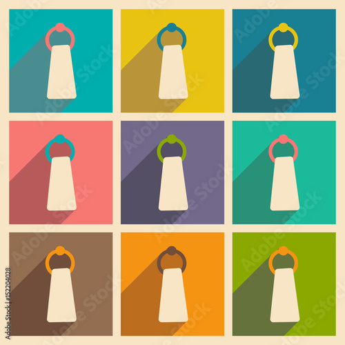 Flat with shadow concept and mobile application towel holder