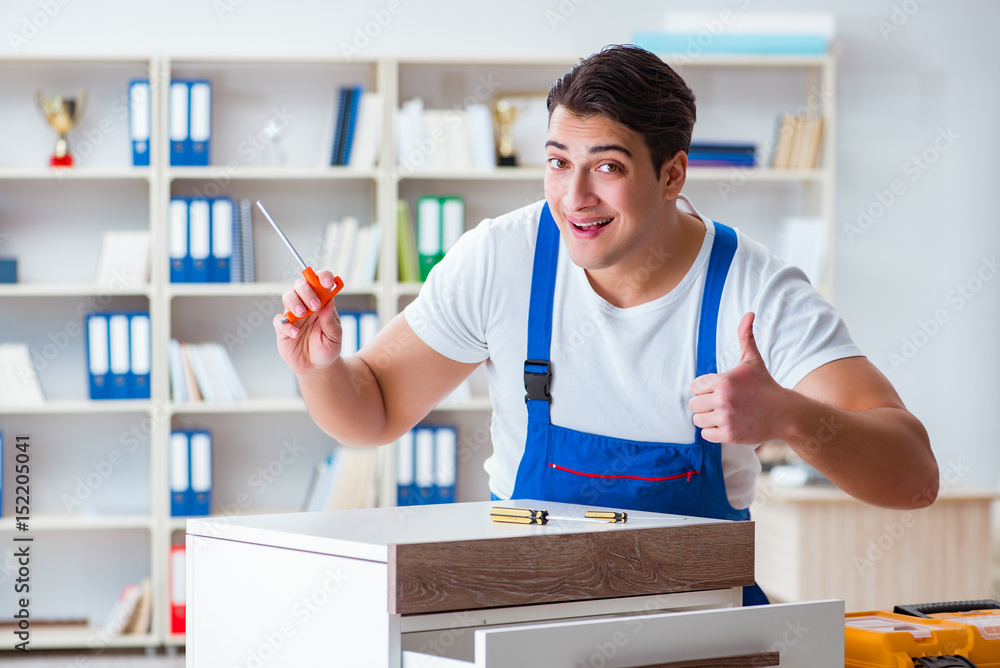 Furniture repair and assembly concept Furniture repair and assembly concept