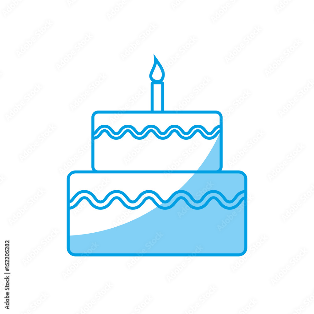 birthday cake with candle icon over white background. vector illustration birthday cake with candle icon over white background. vector illustration