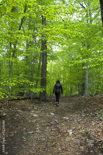 woman walking in woods © Andrew