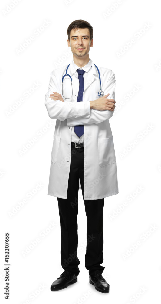 Handsome young doctor on white background Handsome young doctor on white background
