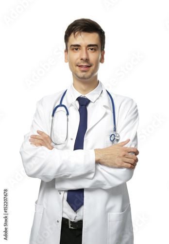 Handsome young doctor on wh...