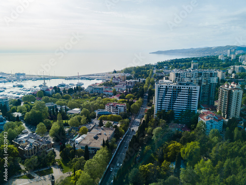 Aerial view of city center © timursalikhov