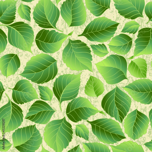 Seamlessly repeating green leaves