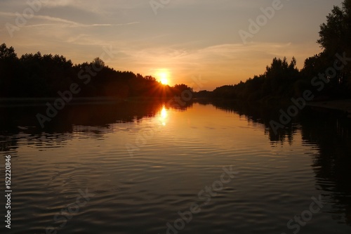 Sunset over a river